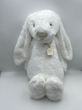 BNWT RARE Jellycat BIG bashful luxe bunny Luna 20” super cute plush toy white